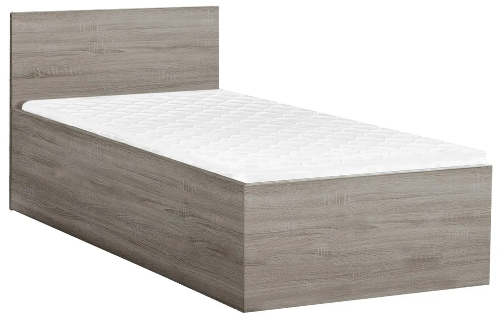 Łóżko SOFIA 90 x 200 cm, dąb truflowy Stelaż: Ze stelażem listwowym rolowanym elastycznym, Materac: Materac Deluxe 10 cm