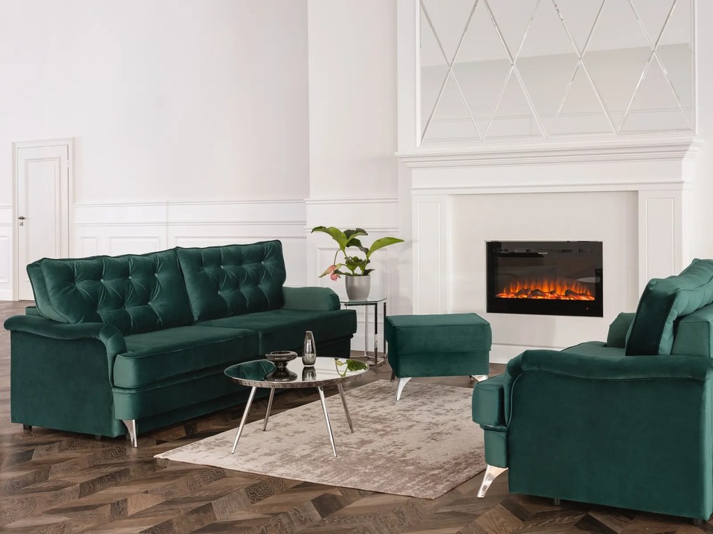 Tapicerowana sofa 2-osobowa z pikowanymi poduszkami Sissi