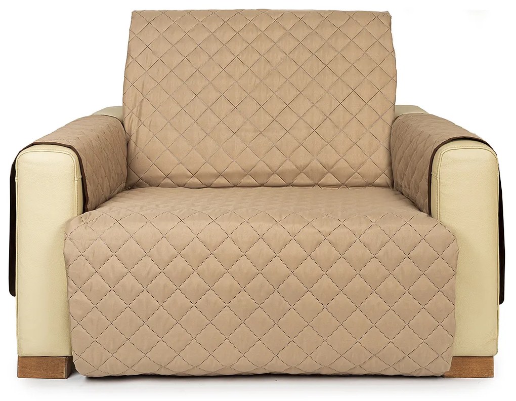 4Home Narzuta na fotel Doubleface brązowy/beżowy, 60 x 220 cm