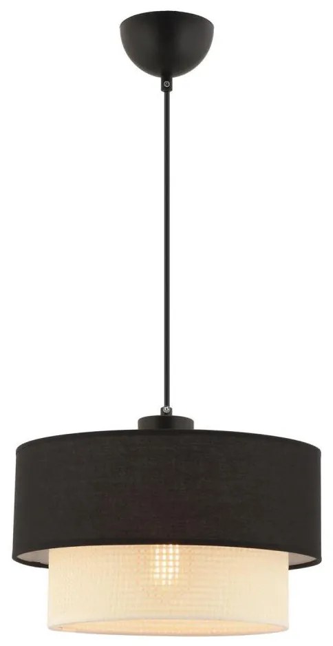 Lampa wisząca na linkę ECHO 1xE27/60W/230V czarna/kremowa