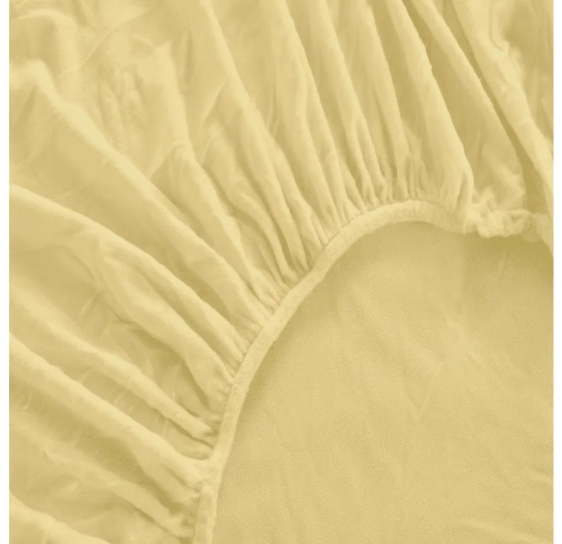 PrzytulneMieszkanie.pl Prześcieradło z mikropluszu SOFT 180x200 cm żółte