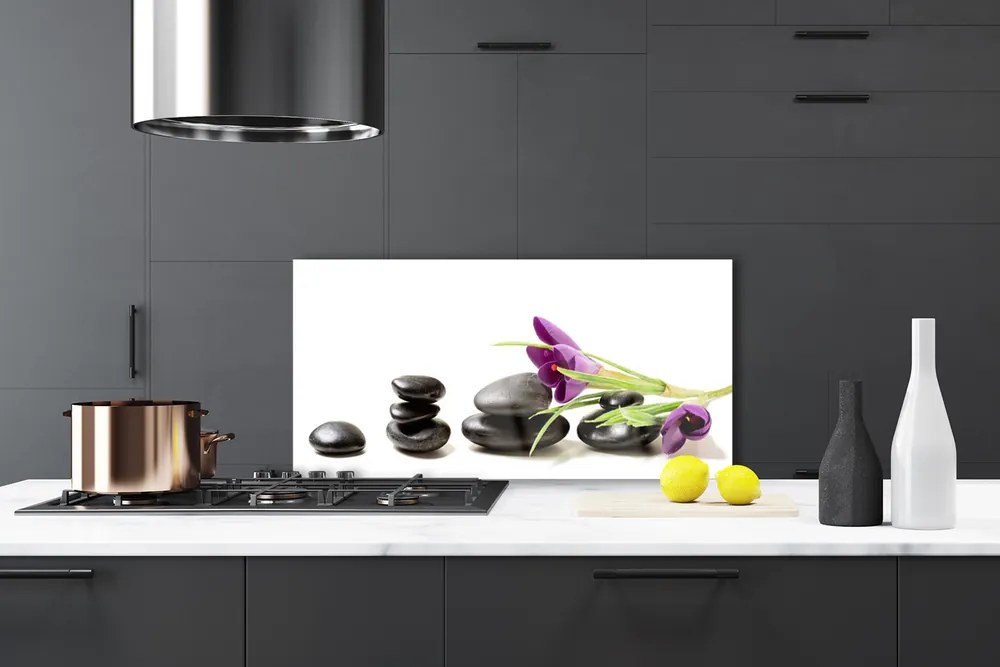 Panel Szklany do Kuchni Pierwsze Krokusy w Akwareli