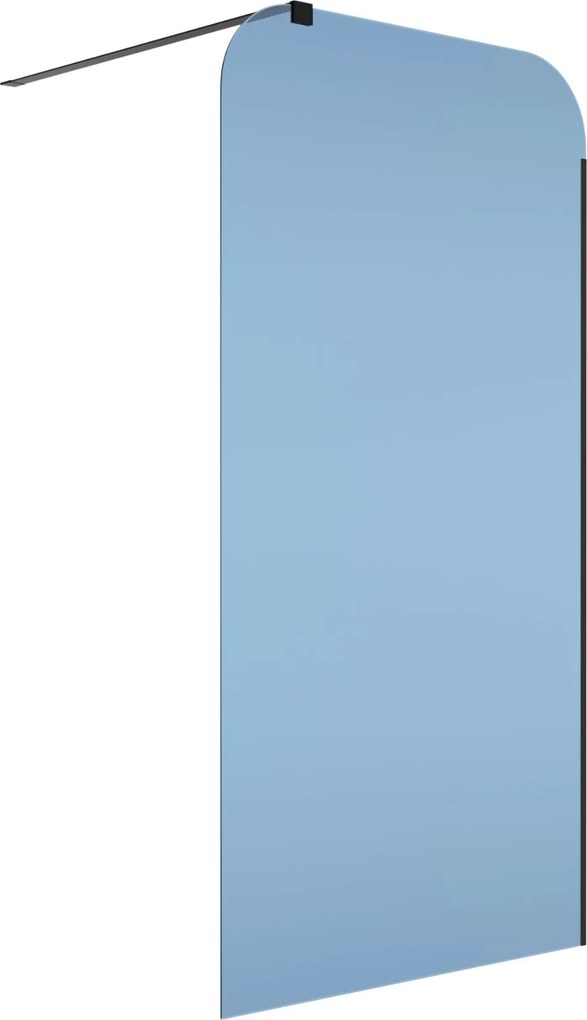 Ścianka prysznicowa WALK IN FIX niebieska 8mm półokrągła WALK IN MOLIS NATURE blue square MASSI | rożne rozmiary : Kolor profili kabiny - złoty, Szerokość ścianki - 70 cm, Typ montażu - WALK in FIX (Do ściany)