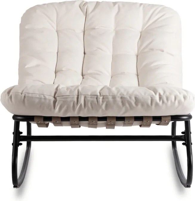 Fotel Bujany Ogrodowy AURORA na Płozach Beżowy Nowoczesny