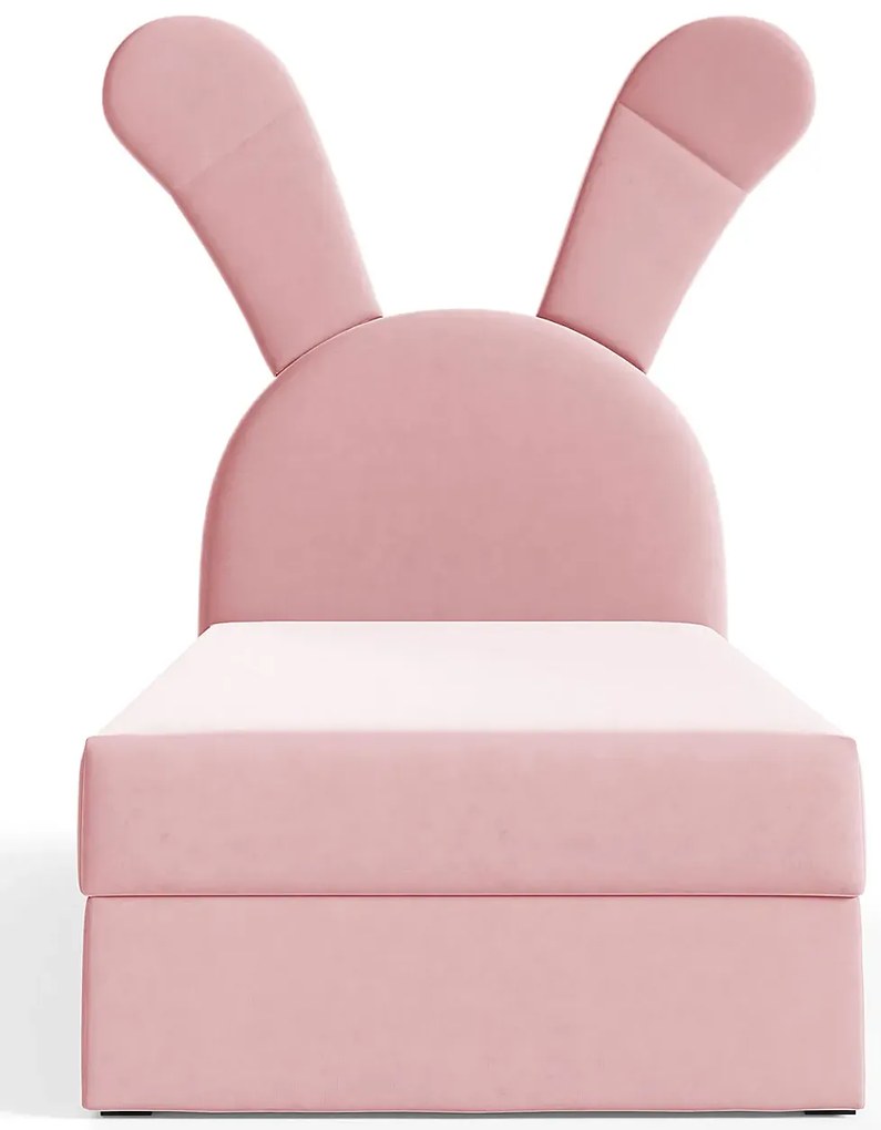 Różowe dziecięce łóżko kontynentalne 100x200 cm M9-S83