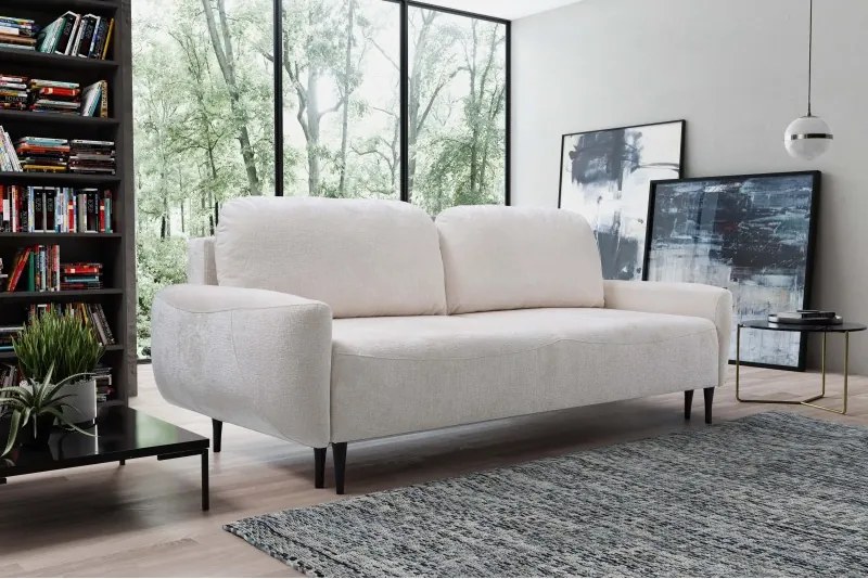Sofa BOHO z funkcja spania i pojemnikiem BRUDNA BIEL PERFECT HARMONY 01