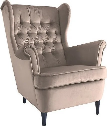 Fotel uszak HARRY VELVET beżowy