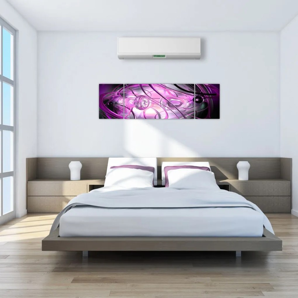 Obraz pięknej fioletowej abstrakcji (170x50 cm)