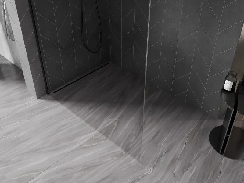Mexen Kioto-X ścianka prysznicowa Walk-in 70 x 200 cm, transparent 10 mm, czarna - 800-070-101-70-00-X