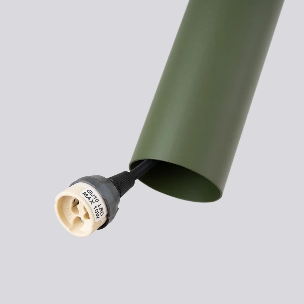 Lampa wisząca LAGOS 2 zielona oliwka SOLLUX LIGHTING
