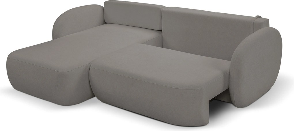 Masseno Narożnik AMICO z funkcją spania i pojemnikiem na pościel Narozniki L, Rozkładana sofa - Szary, SICURO 75