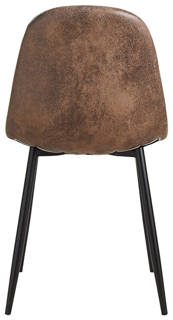 Czarne krzeso Teok w stylu vintage ze sztucznej skóry