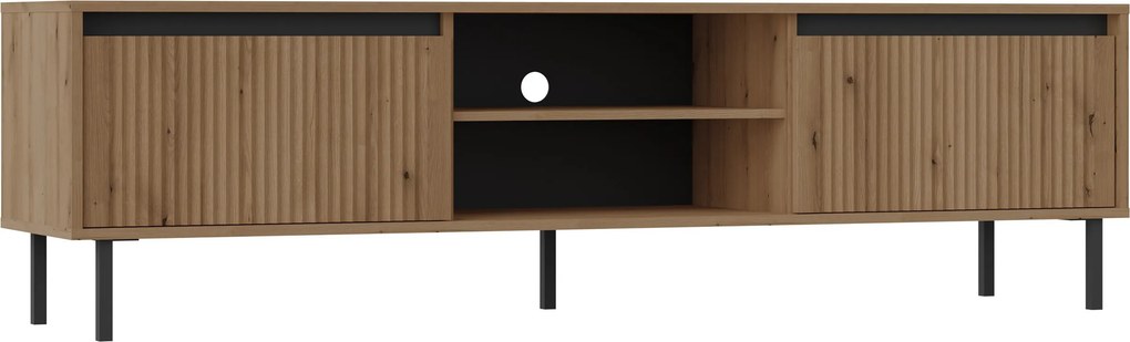 Szafka RTV stojąca OSTIA 178,6 cm do Salonu pod Telewizor 2 Szuflady - Dąb evoke coast