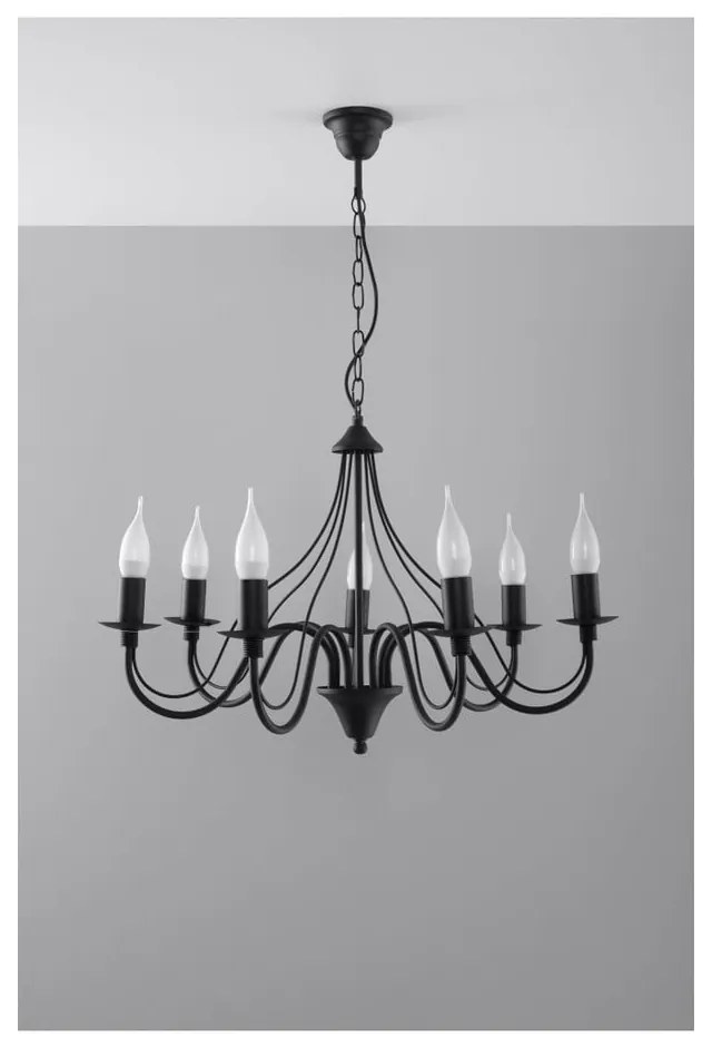 Czarny żyrandolo Sollux Floriano 7