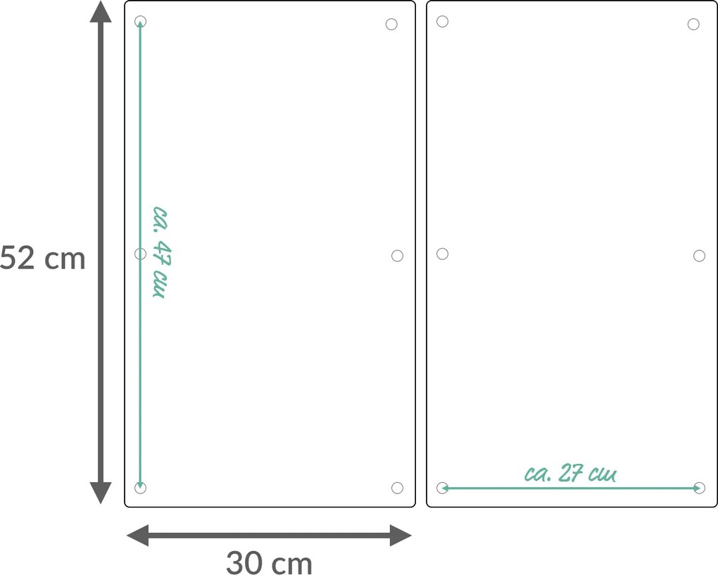 Szklane płyty ochronne MARBLE WHITE na kuchenkę – 2 sztuki, ZELLER