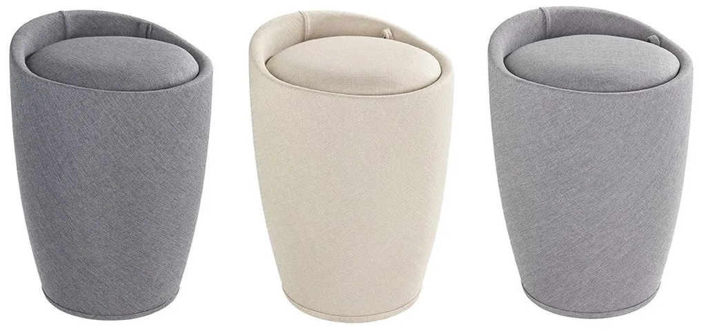 Pufa CANDY BEIGE - kosz na pranie, 2w1, WENKO