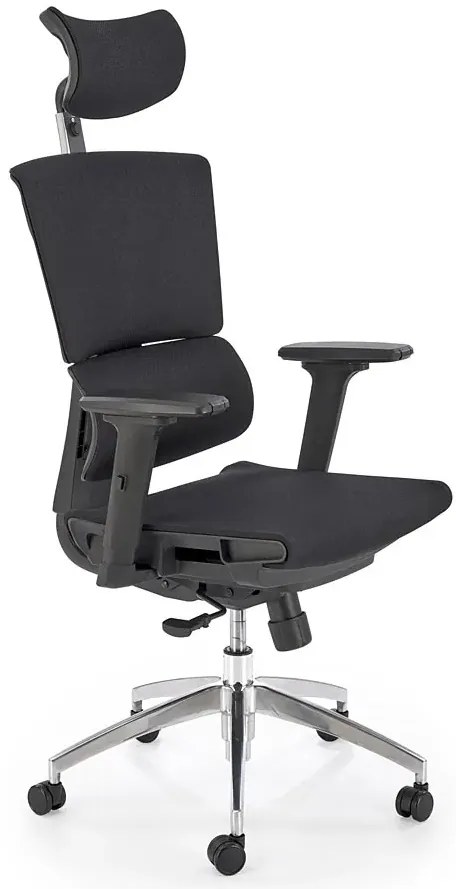 Czarny ergonomiczny obrotowy fotel z mechanizmem synchronicznym - Oxon