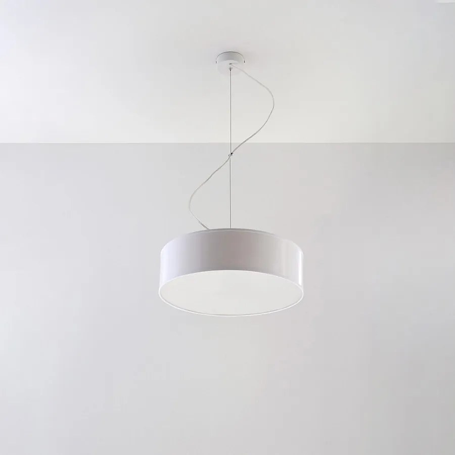 Lampy wiszące minimalistyczny Cercle, PVC - 2 źródło światła 4000K - L.35 x H.111 cm - biały