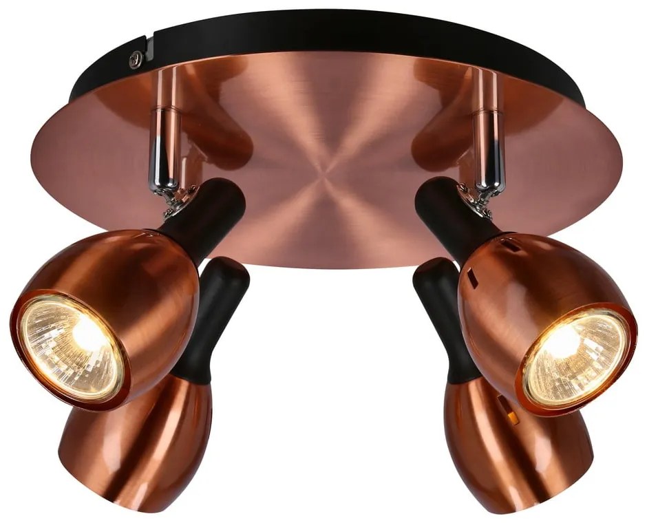 Miedziana lampa sufitowa z metalowym kloszem 35x35 cm Cross – Candellux Lighting