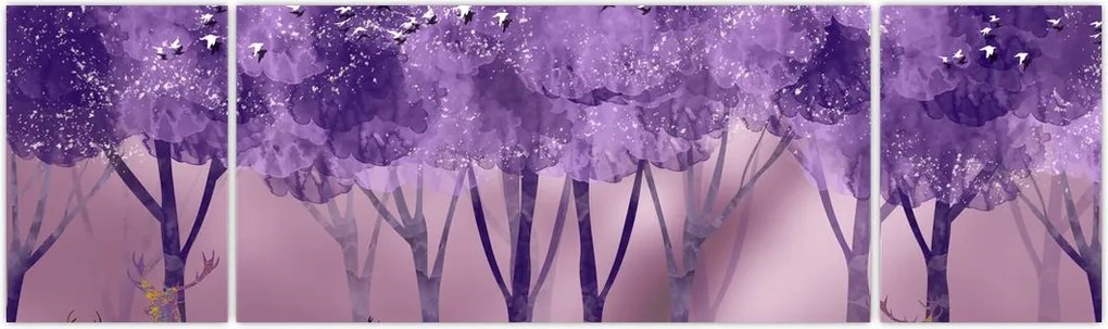 Obraz - Jeleń w magicznym lesie (170x50 cm)