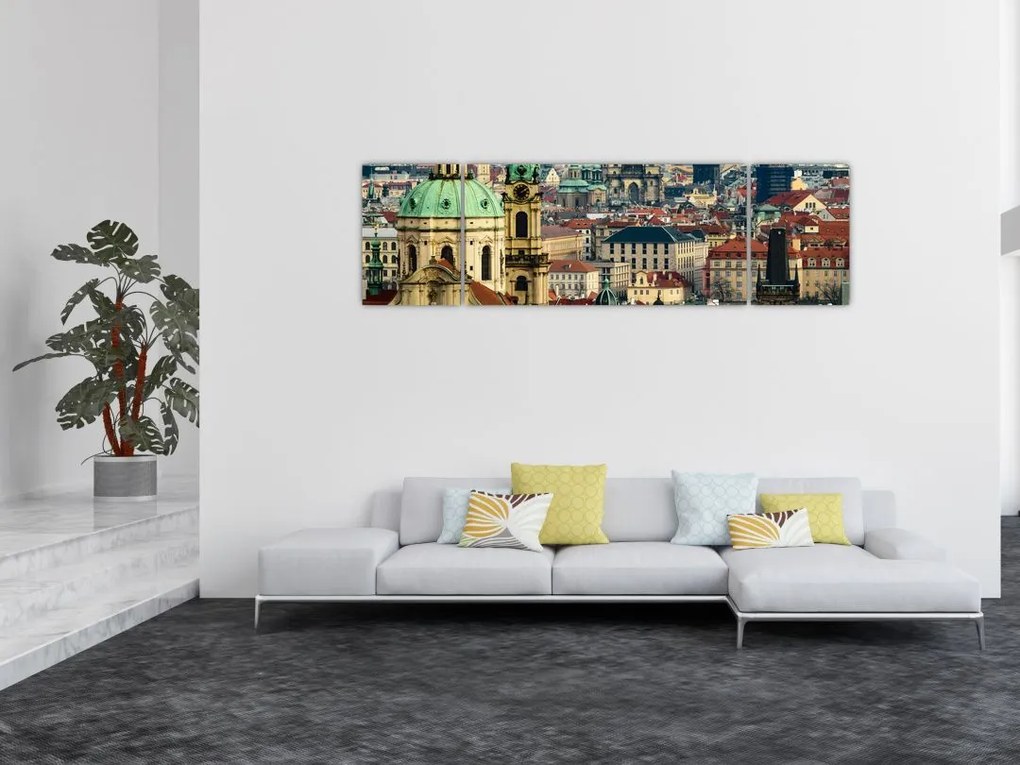 Obraz - Panorama Pragi (170x50 cm)