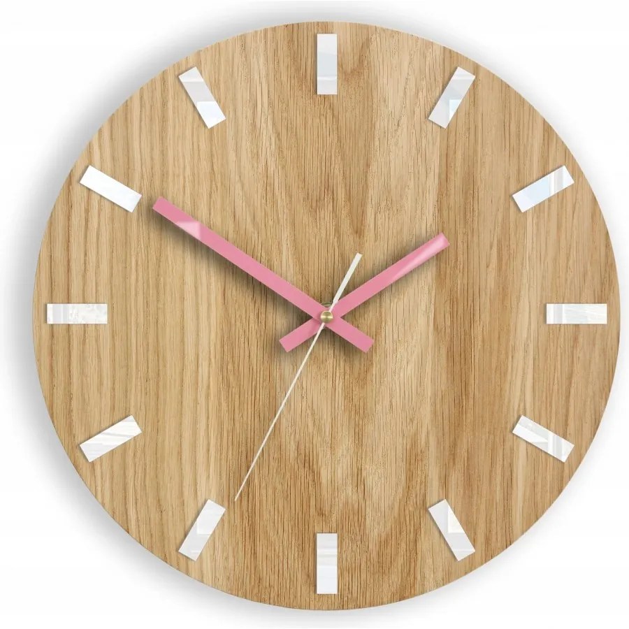 Zegar na ścianę nowoczesny drewniany z cichym mechanizmem okrągły solidny