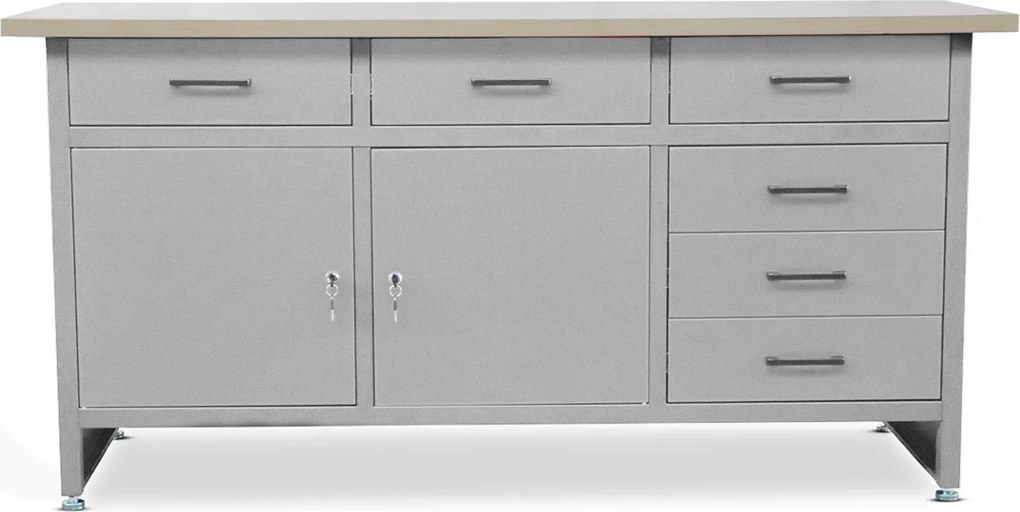 Stół warsztatowy HENRY, 1700 x 850 x 600 mm, szary