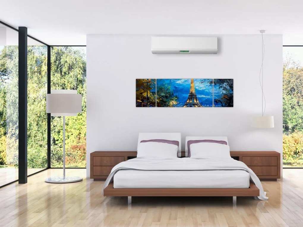 Obraz - Obraz olejny przedstawiający wieżę Eiffla (170x50 cm)