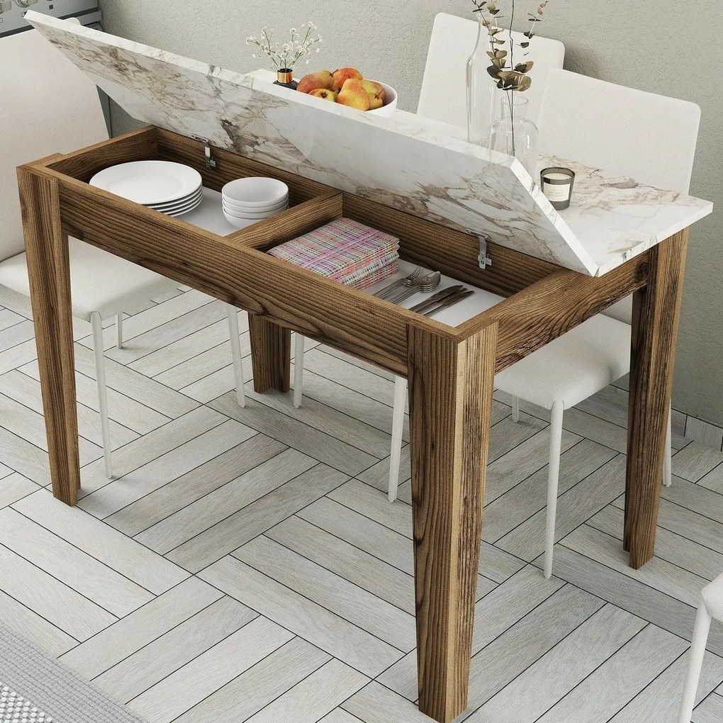 Stół do jadalni Kiev White and Walnut