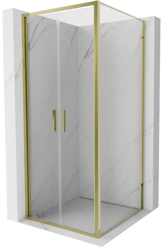 Mexen Exo kabina prysznicowa uchylna 90 x 90 cm, transparent, złota - 814-090-090-50-00