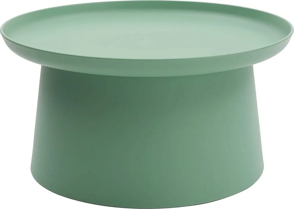 Okrągły stolik kawowy z polipropylenu, zielony, 70x70x36 cm - IBIZA