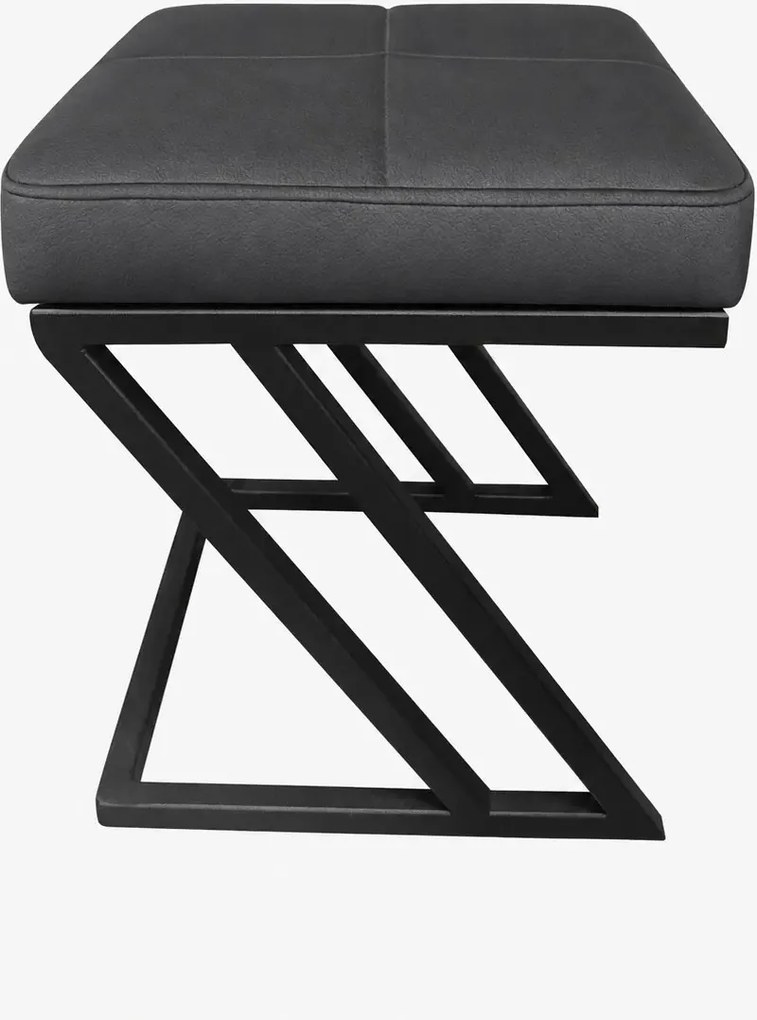 Pufa ZETA LOFT ławka taboret podnóżek metal eko-skóra D23