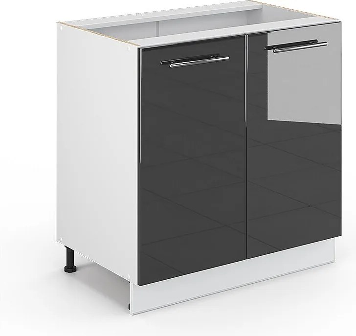 Szafka pod zlew antracyt wysoki połysk 80x51.6x82 fame-line