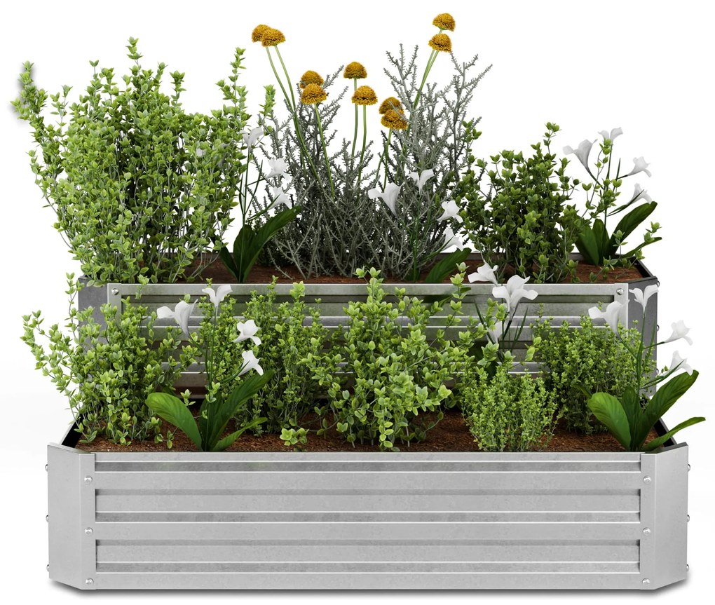 Blumfeldt Terrabox 120x90x50 cm Skrzynia na warzywa Srebrny