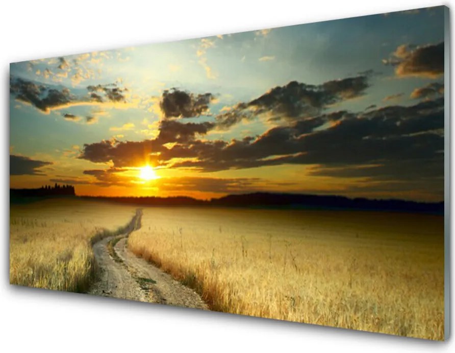 Panel Szklany do Kuchni Droga Przez Złote Pola