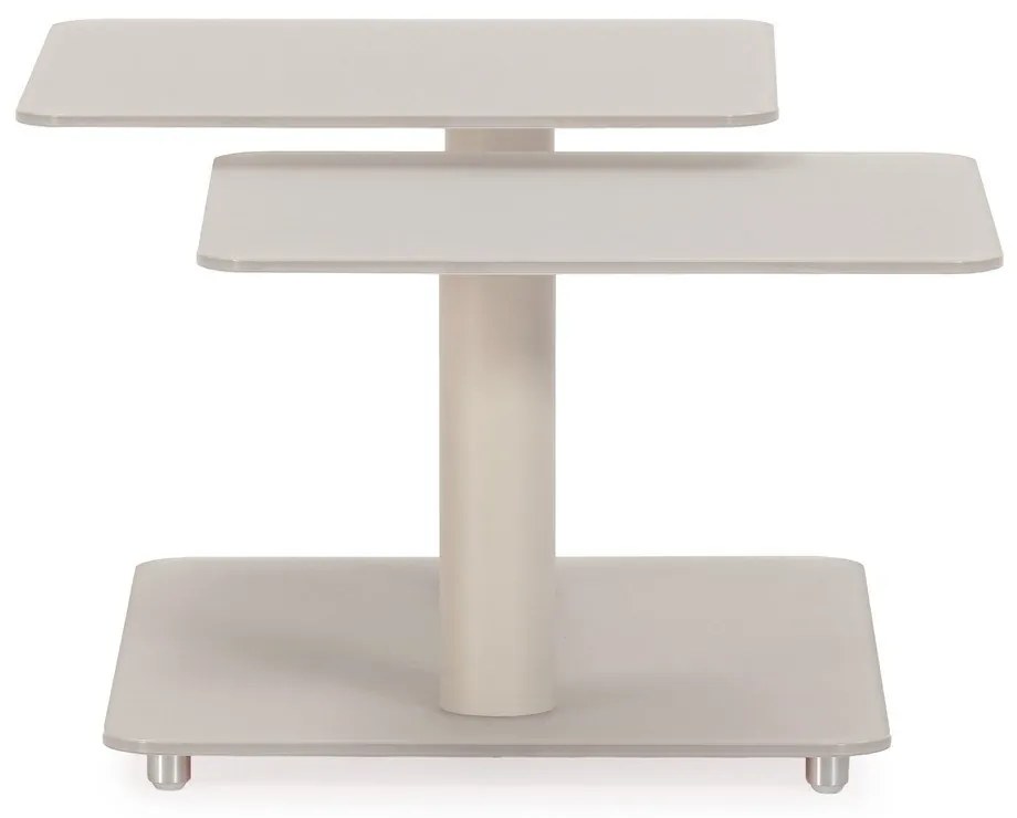 Kremowy szklany stolik 54x115 cm Elvi – Marckeric