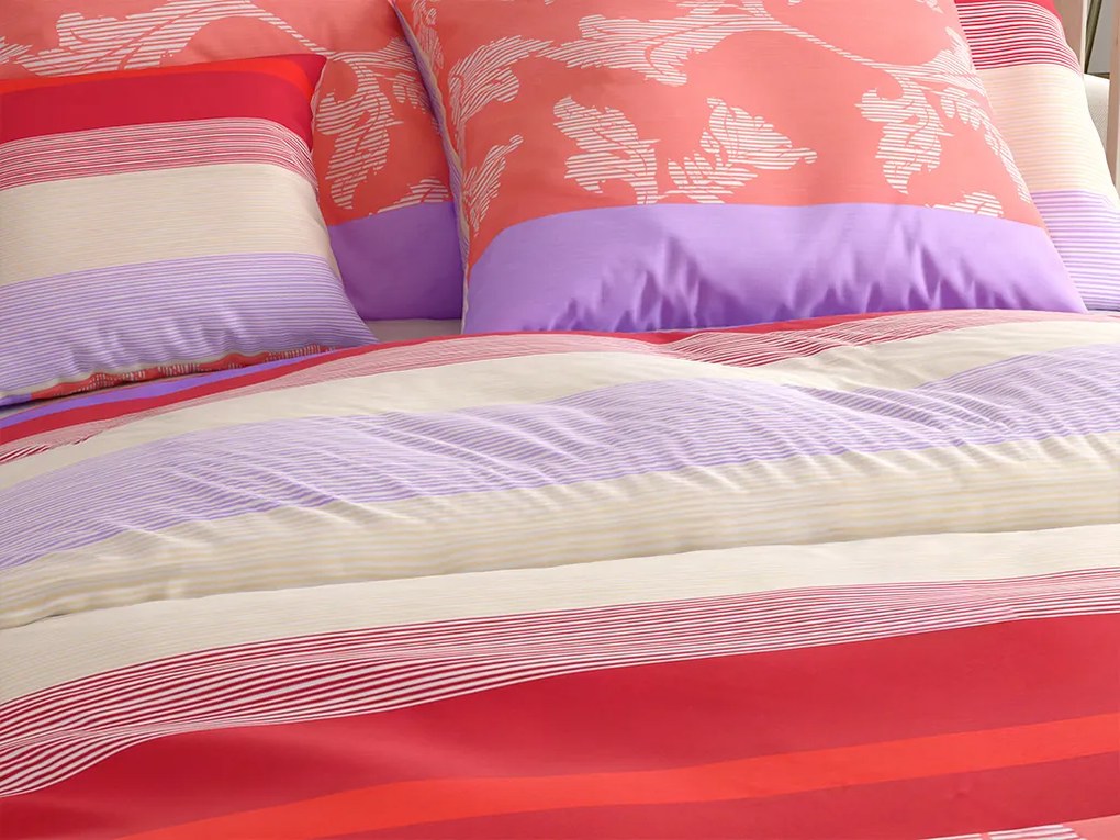 PrzytulneMieszkanie.pl PrzytulneMieszkanie.pl Pościel z bawełny Renforcé IMARA czerwona Rozmiar pościeli: 2 szt 80 x 80 cm | 200 x 220 cm