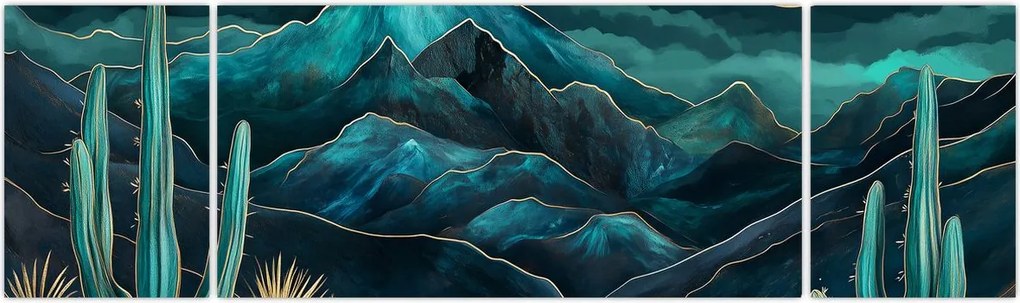 Obraz - Turkusowa noc (170x50 cm)