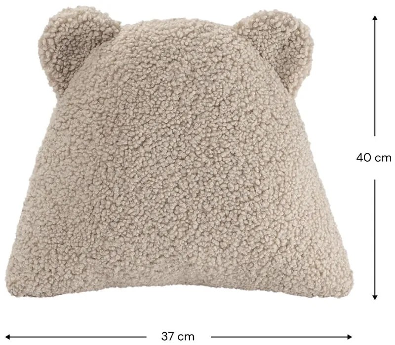 Jasnobrązowa poduszka na sofę dziecięcą z materiału bouclé Bear – Wigiwama