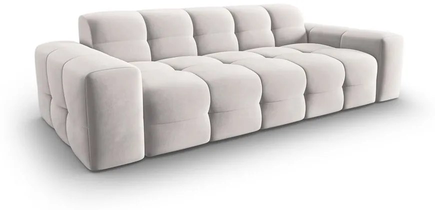 Jasnoszara aksamitna sofa 222 cm Kendal – Micadoni Home