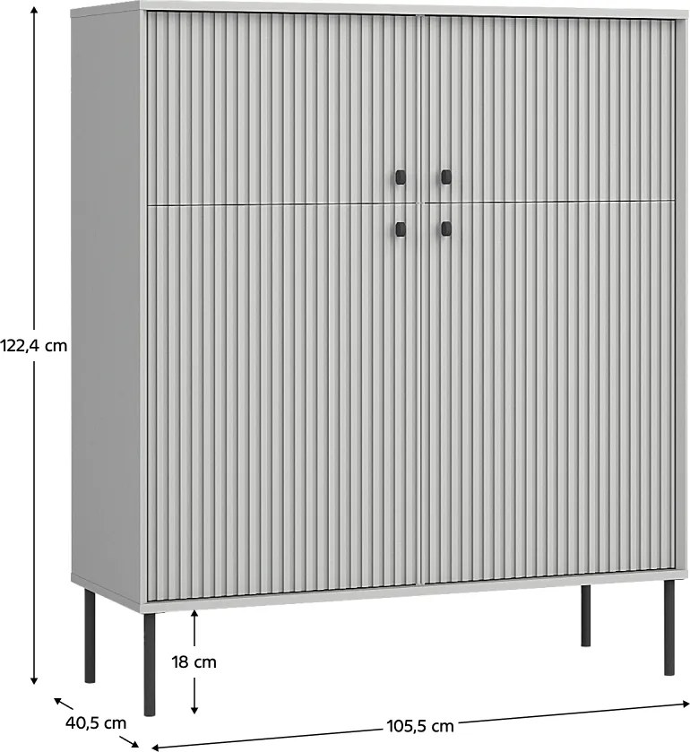 Szafka ARIS 2D2D, szara