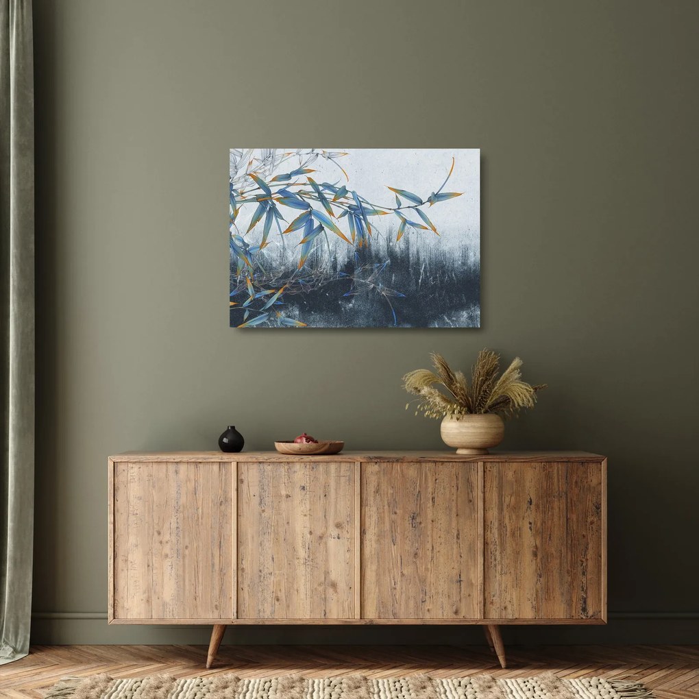 Obraz na szkle - Bambus na ścianie (70x50 cm)
