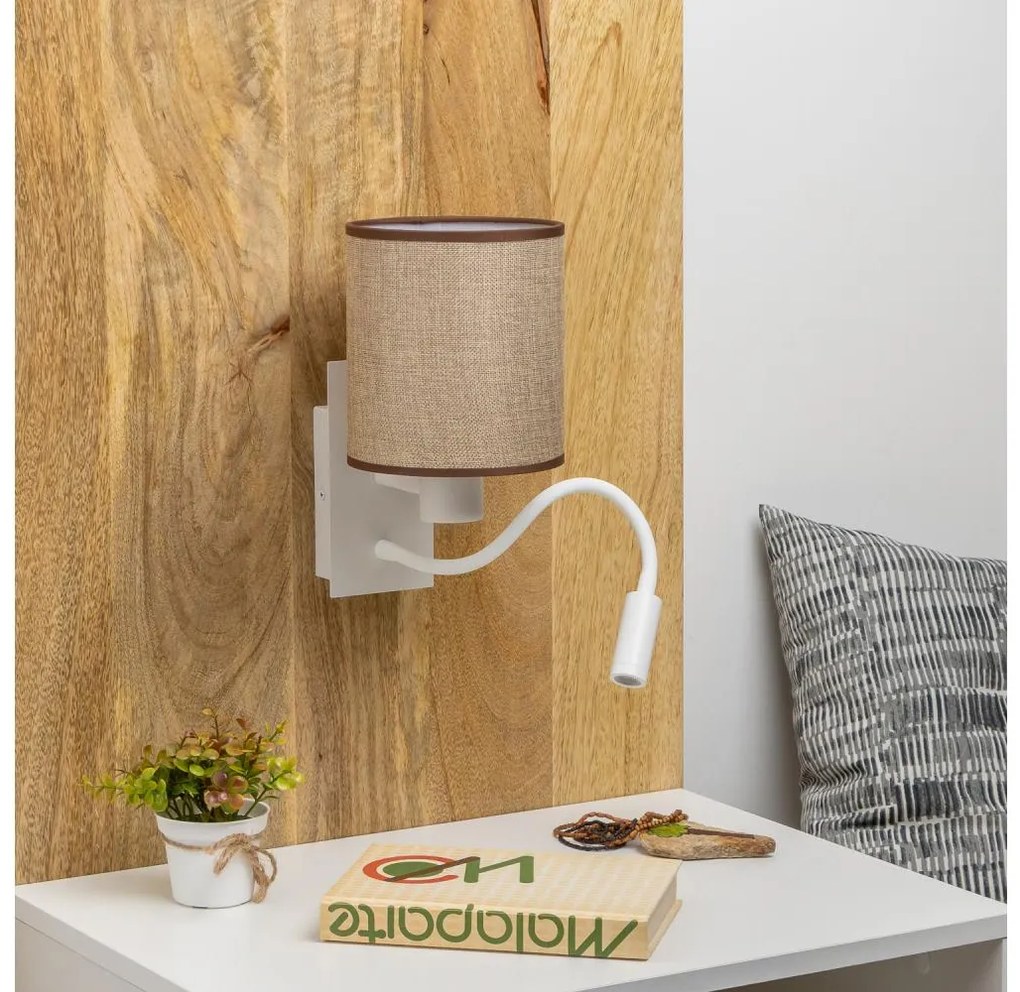 Brilagi - LED Kinkiet NUBILA 1xE27/25W/230V + LED/3W biały/brązowy