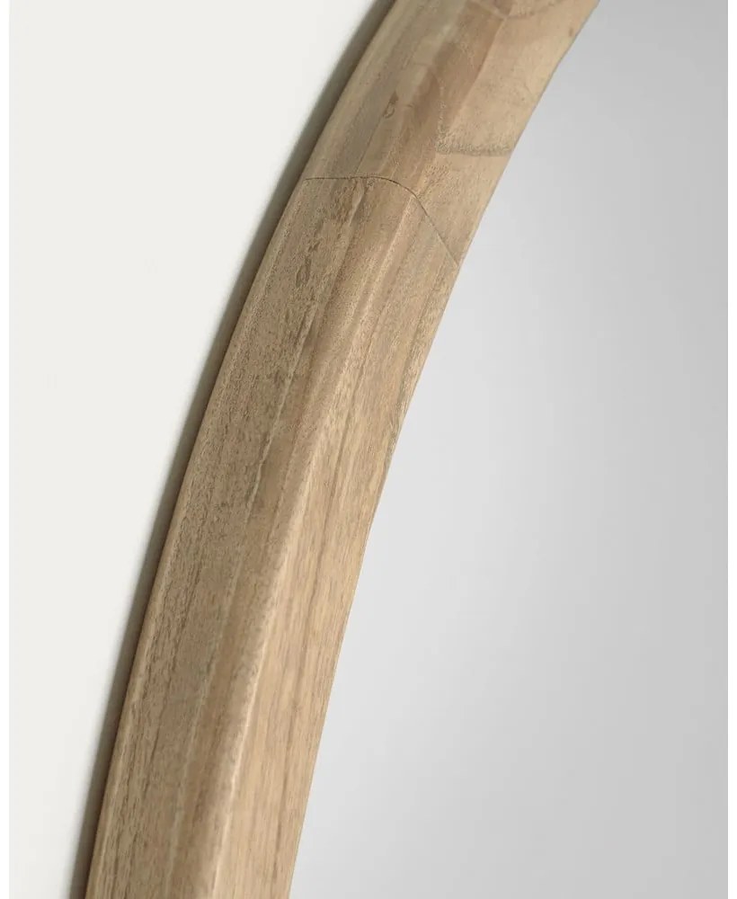 Lustro ścienne z drewnianą ramą ø 80 cm Alum – Kave Home