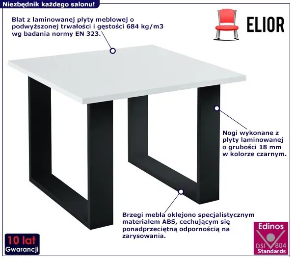 Minimalistyczny stolik kawowy biały - Leviosa 3X