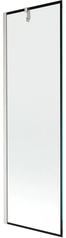 Mexen Next parawan nawannowy 1-skrzydłowy 60 x 150 cm, czarny wzór, nikiel szczotkowany - 895-060-000-00-70-97