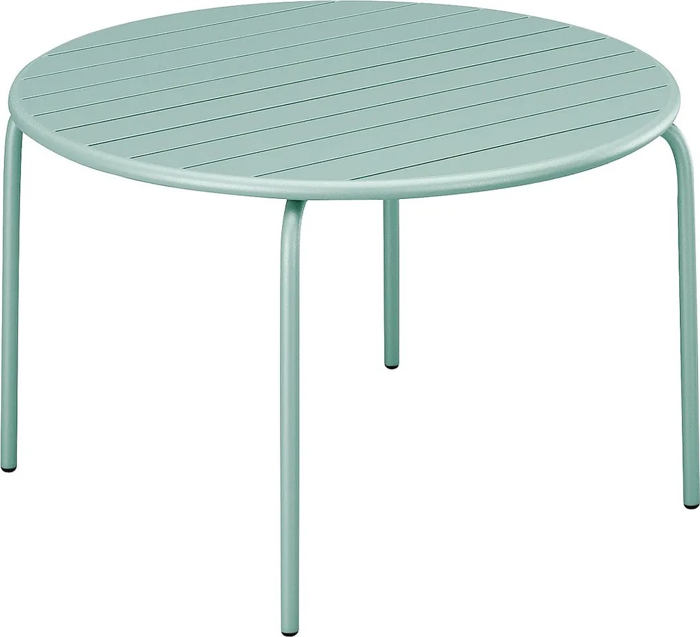 Stół ogrodowy okrągły o śr. 130 cm z metalu - Migdałowa zieleń - MIRMANDE marki MYLIA