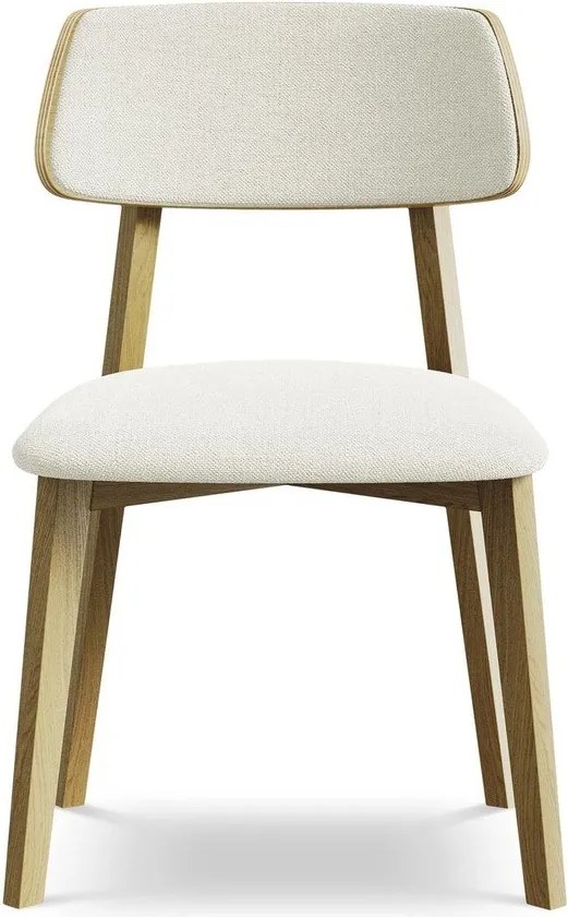 Kremowe krzesło z litego drewna Niu – Makamii