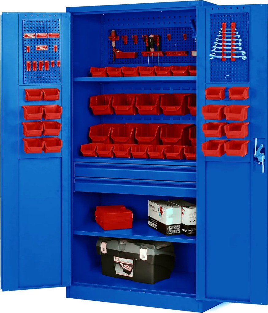 Szafa narzędziowa z 2 szufladami Szymon 92x50x185 cm niebieska