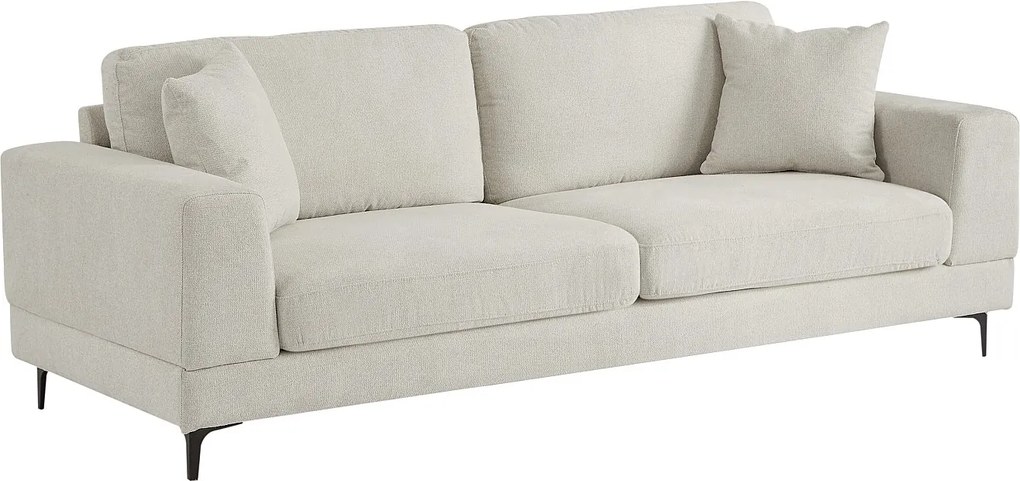 Kanapa 3-osobowa z beżową teksturowaną tapicerką - JAMOLO